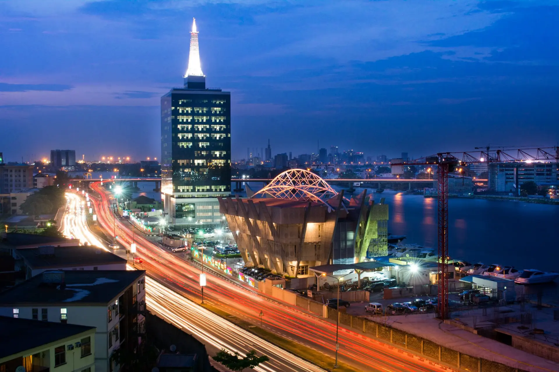 Lagos skyline at golden hour